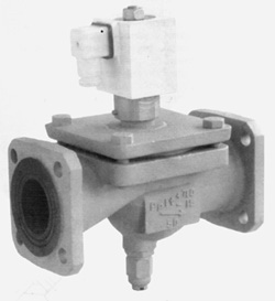 Вентиль (клапан) запорный чугунный мембранный электромагнитный фланцевый 15кч883р СВМГ
